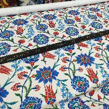 Yatak Odası - Çiçek Desenli Fon Perde Evm786 Kumaşı Kalındır Duck Bezi Değildir- Turkuaz-Bordo