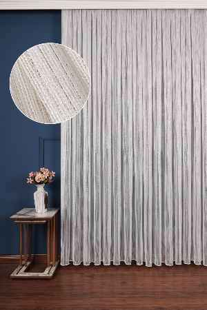 Zümrüt Altın Simli Düz Tül Perde