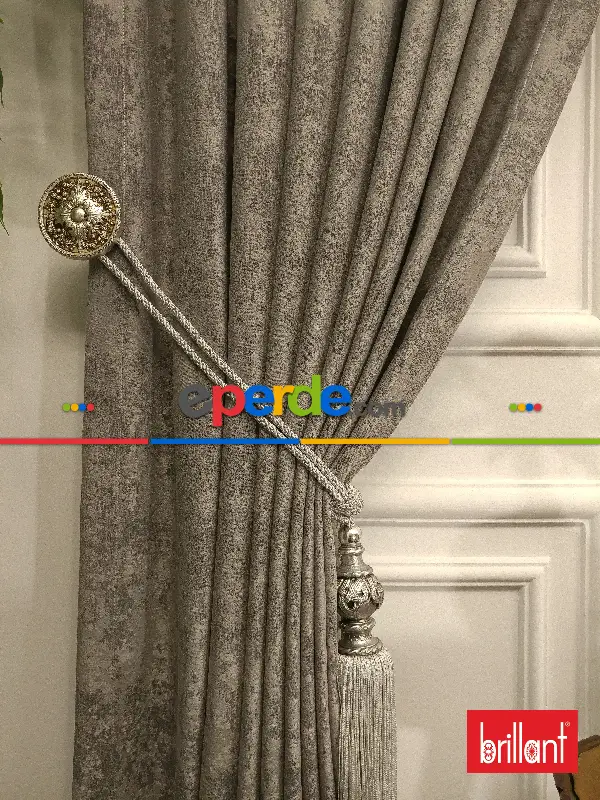 Brillant Jakar Fon Açık Vizon Renk Düz Fon Perde - Sütlü Kahve