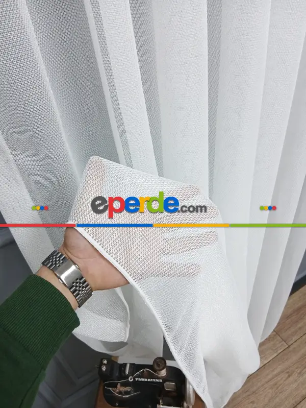 Salon - Exculusive Sedef Ütü İstemez Kırışmaz Sade Tül Perde