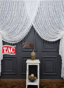 Taç İlisyon Kruvaze Model Tasarım Beyaz Tül Perde