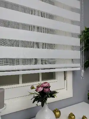Perle Home Düz Ekru Zebra Perde