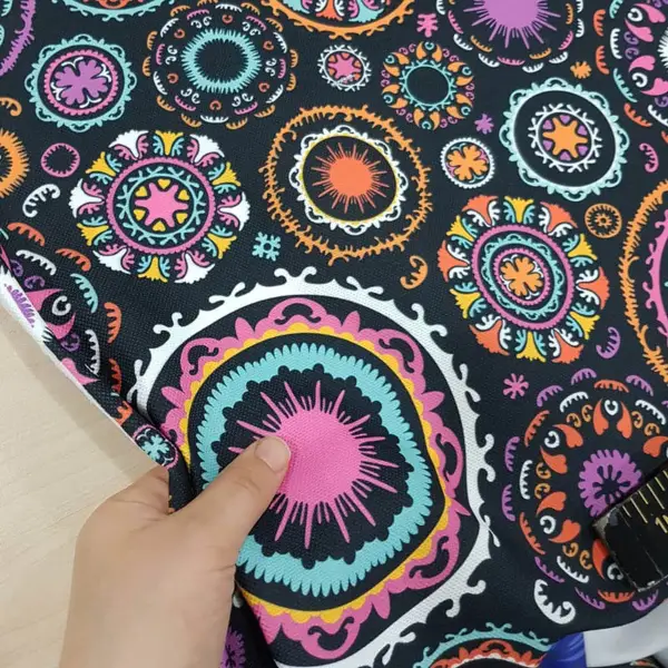 Etnik Desenli Fon Perde K618 E - Kumaşı Kalındır Duck Bezi Değildir.- Siyah-Çok Renkli