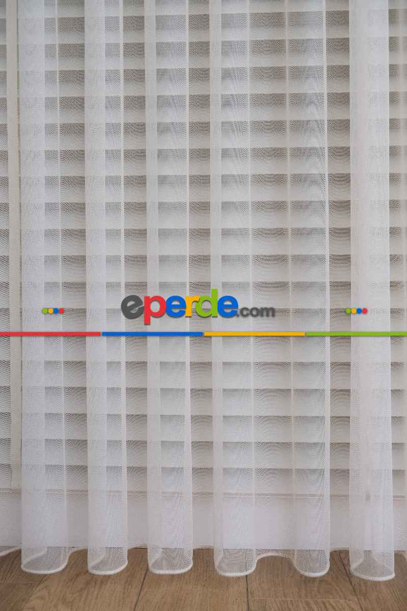 Bebek Odası Tül Perde - Krem Düz Tül Perde Grek Zemin