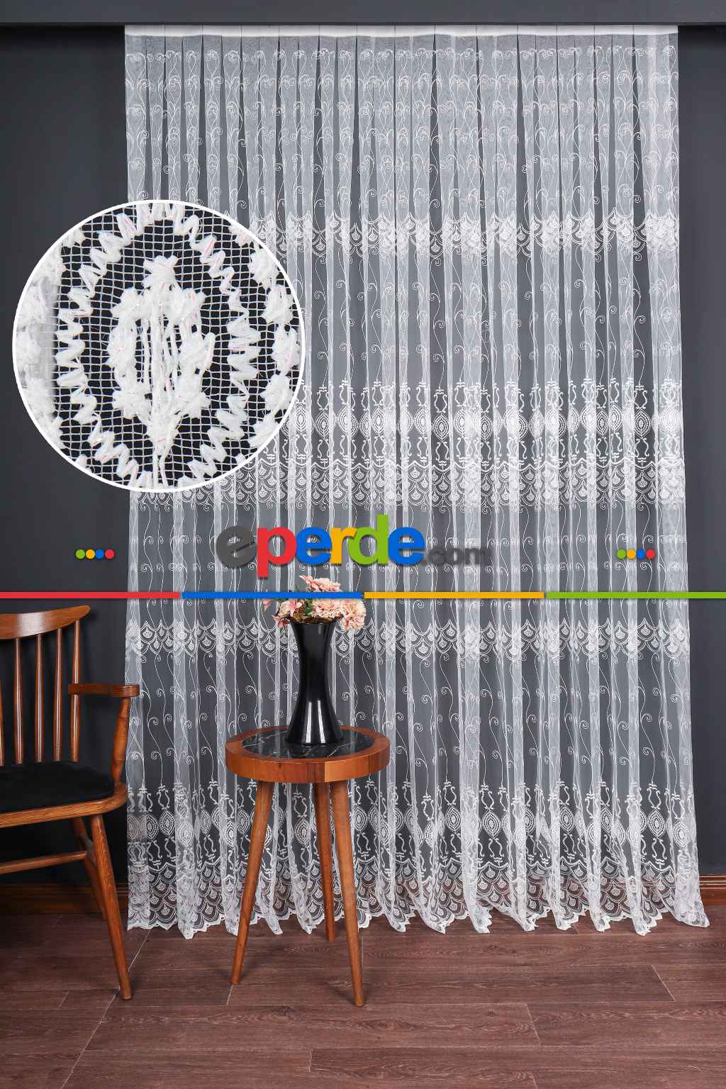 Salon Ve Oturma Odası İçin Brode Tül Perde | Özel Desen