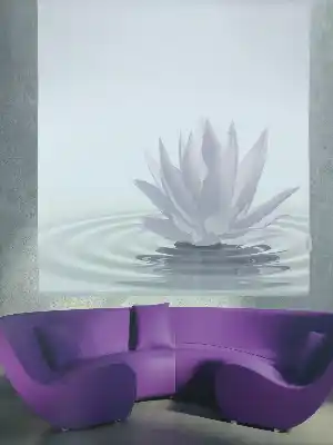 Lotus Çiçek Desenli Digital Baskılı Stor Perde-  Çok Renkli 3