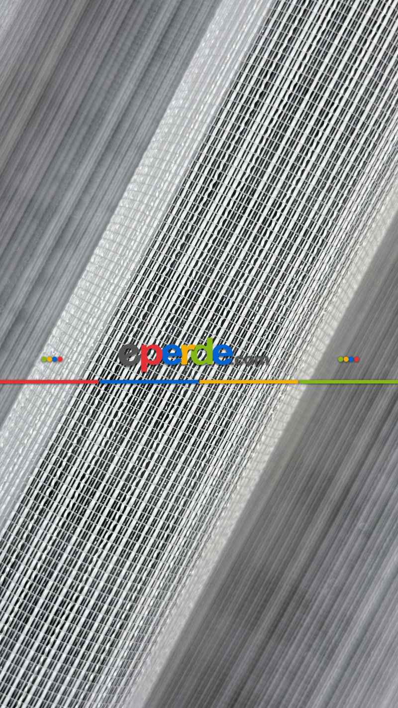 Vakko Simli Zincir Çizgili Tül Perde, Premium Seri Ağır Gramajlı