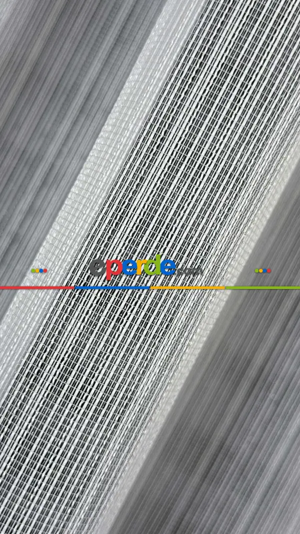 Vakko Simli Zincir Çizgili Tül Perde, Premium Seri Ağır Gramajlı