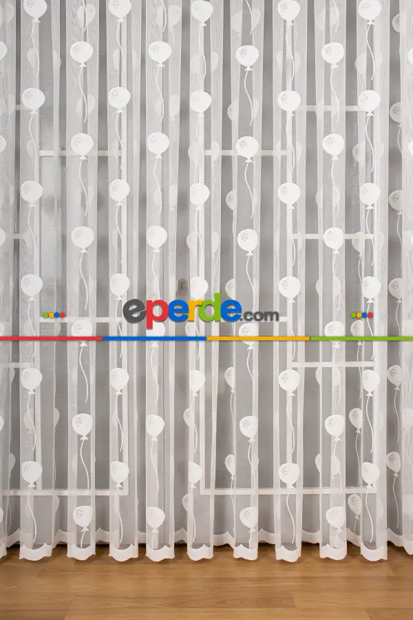Genç Ve Çocuk Odası Balon Desenli Tül Perde
