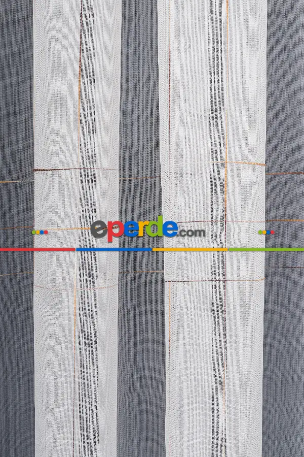 Salon Tül Modelleri - Bambu Zemin Geometri Nakış İşlemeli Tül Perde