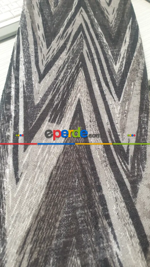 Yatak Odası - Brilant Marin Fon Perde Genç Moda Yeni Tasarım Siya Renk Fon Perde