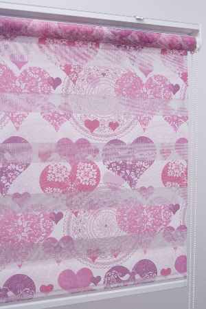Kalpli Desen Zebra Perde- Pembe Koyu