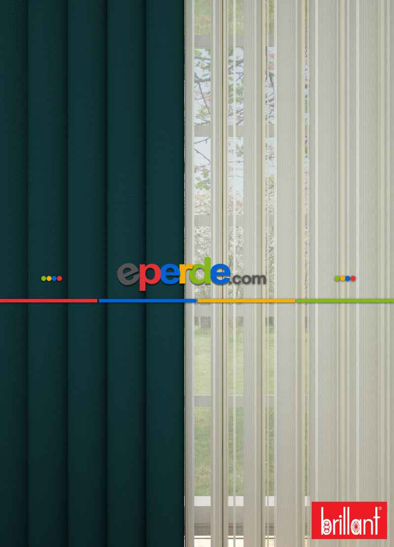 Brillant Akıllı Tül Perde Petrol Yeşili Renkli Tül Dikey Zebra Perde Düz 1. Kalite