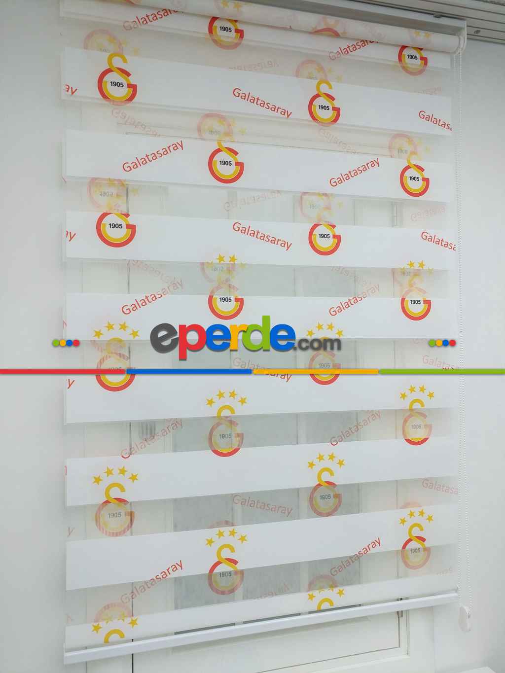 Gs Galatasaray Zebra Perde- Kırmızı-Sarı