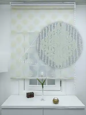 %40 Indirimli !!! Krem Tül Stor Perde Damask Desenli- Krem