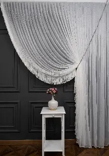 Genç Odası - Hafif Keten Yalancı Kruvaze - Tülden Fon - Halat İle Yana Toplamalı Tül - Kordon Toplama Tül - Çift Veya Tek Kanat - Aksesuar İlave Ücretlidir - Kurşunlu Tül