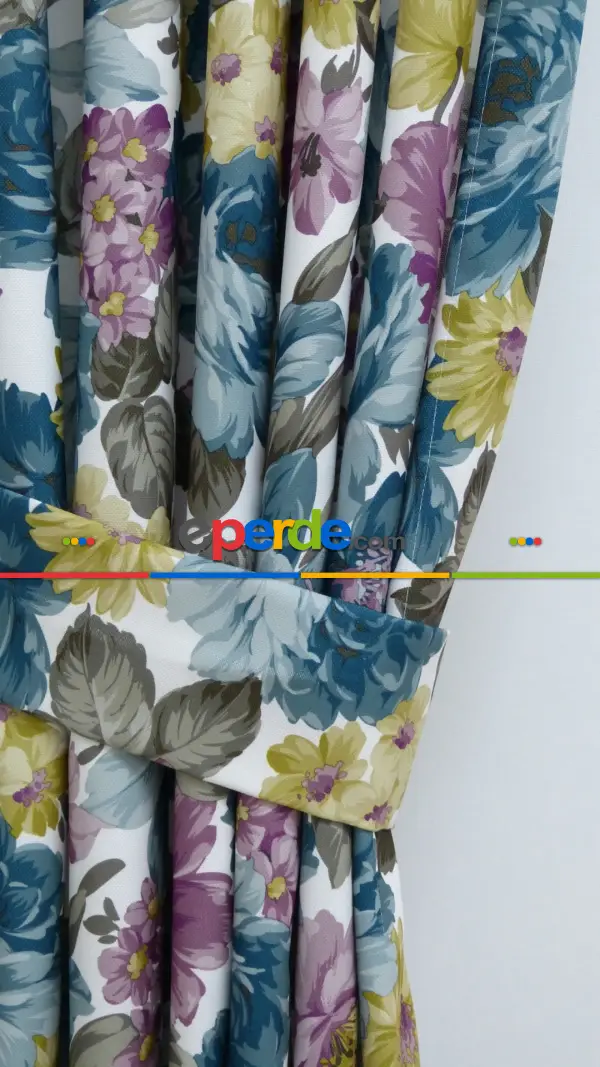 Desenli Fon Perde ( Kalın Pamuklu Kumaş)- Füme-mor-pembe Koyu-hardal-petrol Mavisi