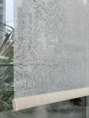 Ekru Krem Simli Çiftli Sistem Tül Stor Perde, Standart Metal Kasalı Yüksek Kalite Kornişe Kolay Montaj Seçenekli