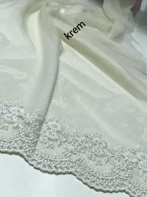 Greek Dantel Etek Tül Perde %100 Polyester Garantilir- Yeşil-Beyaz-Krem-Bej-Mor-Krem İnci-Fuşya-Vizon Rengi-Mint-Pudra-Hardal Sarısı