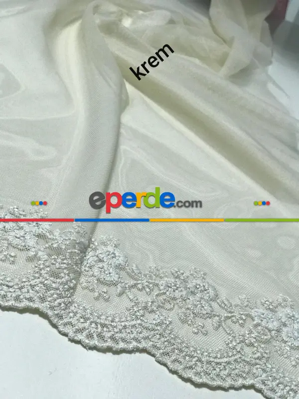 Greek Dantel Etek Tül Perde %100 Polyester Garantilir- Yeşil-Beyaz-Krem-Bej-Mor-Krem İnci-Fuşya-Vizon Rengi-Mint-Pudra-Hardal Sarısı