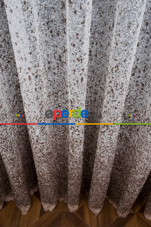 Kahve Vizon Bej Genc Tasarım Moda Püsküertme Renkli Tül