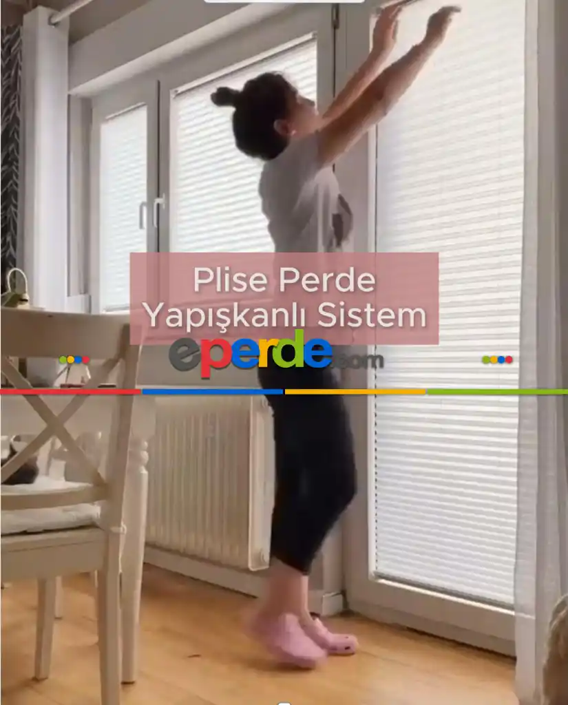 Yapışkanlı Sistem - Tüllü Plise Perde - 15 Renk - Plise Perdeyi Hem Tül Hem Kalın Perde Olarak Kullanın