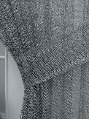 Metre İle Dikişsiz Kumaş Gri File Tül Fon Perde- Gri-Füme-Antrasit