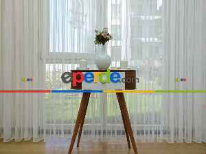 Brillant Zincir Desenli Düz Armür Tül Perde - Yüksek Gramajlı - (ütü Gerektirmez)- Ekru