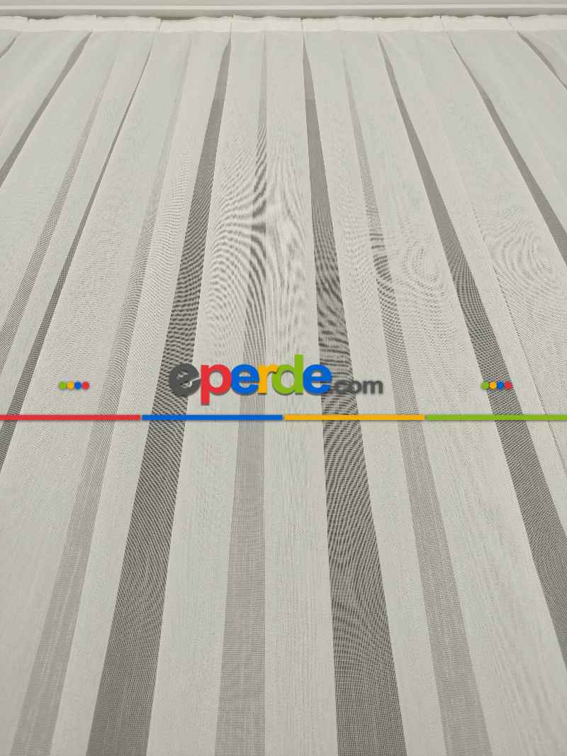 Salon - Hafif Keten Armür Tül Ekru Renk Kırık Beyaz- Ekru