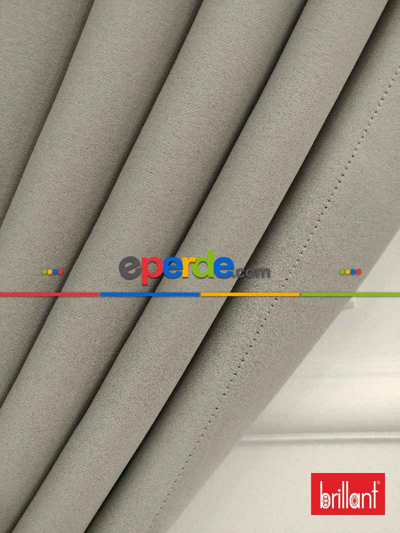 Brillant Karartma Blackout %90 Gri Renk Fon Perde- Gri-füme-antrasit