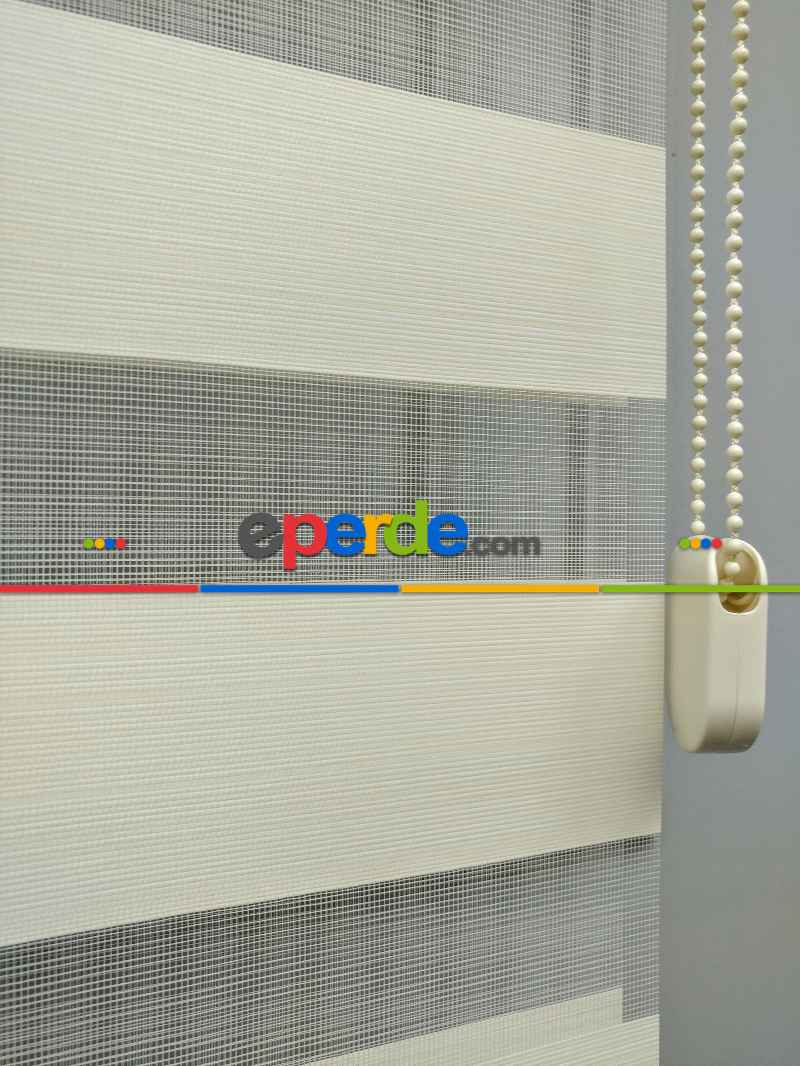 2025 Sezonu - Zebra Perde - Bambu Zebra Perde- Bej-krem Koyu