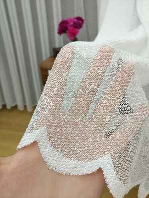 Kdk Örme Dantel Tül Perde- Krem-ekru