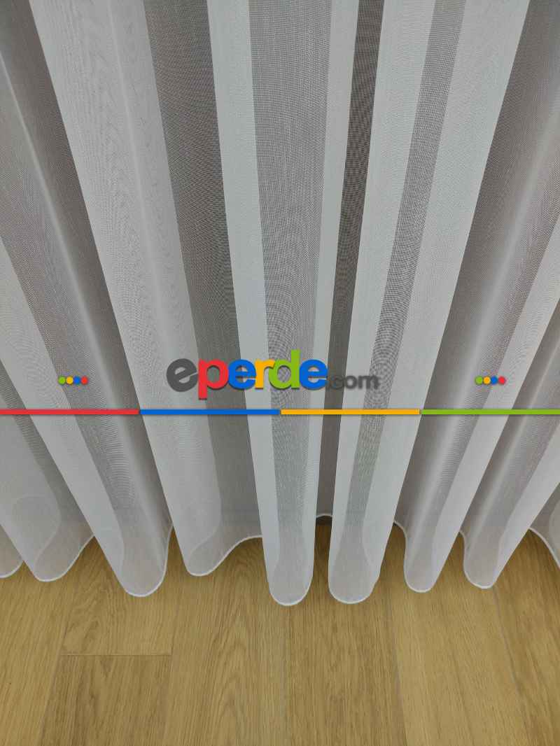 Yatak Odası - Yüksek Kalite Armür Düz Tül Perde - Ekru
