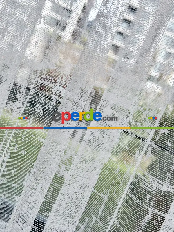 Desenli Fransız Dantel Örme Tül Perde, Desenli Ütü İstemeyen Tül