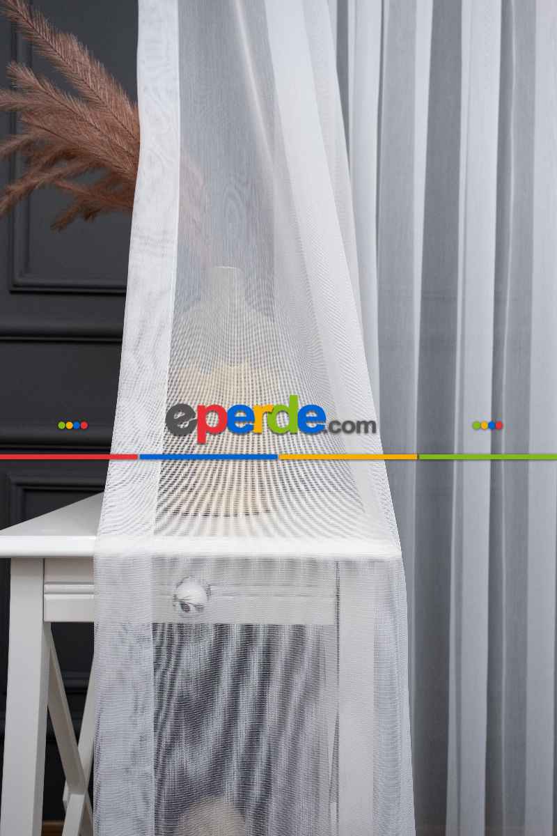 Bambu Düz Tül - Kurşunlu Tül