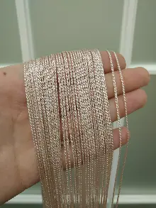 İp Perde - İnce Zincir Serisi (beyaz, Krem, Gri, Kırmızı, Bordo, Siyah, Mavi, Pembe, Sarı)- Krem