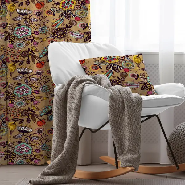 Çiçekli Fon Perde Evim 601 Kumaşı Kalındır Duck Bezi Değildir