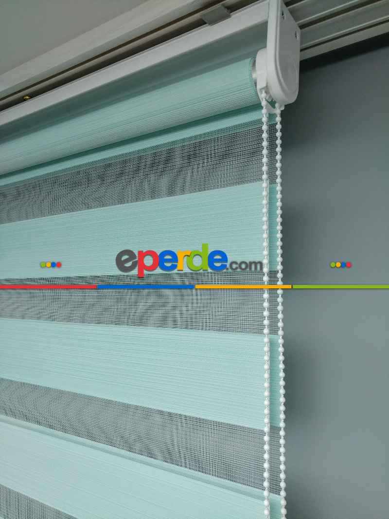 2025 Sezonu - Düz Bambu Zebra - Bambu Zebra Perde- Turkuaz