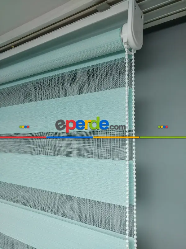 2025 Sezonu - Düz Bambu Zebra - Bambu Zebra Perde- Turkuaz