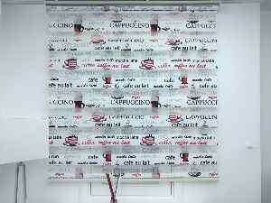 Mutfak Zebra Perde Desenli- Siyah Kırmızı