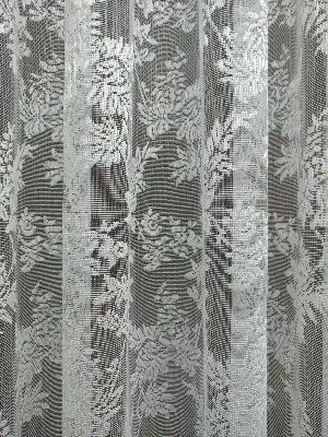 Çiçek Desenli Fransız Dantel Tül Perde- Ekru