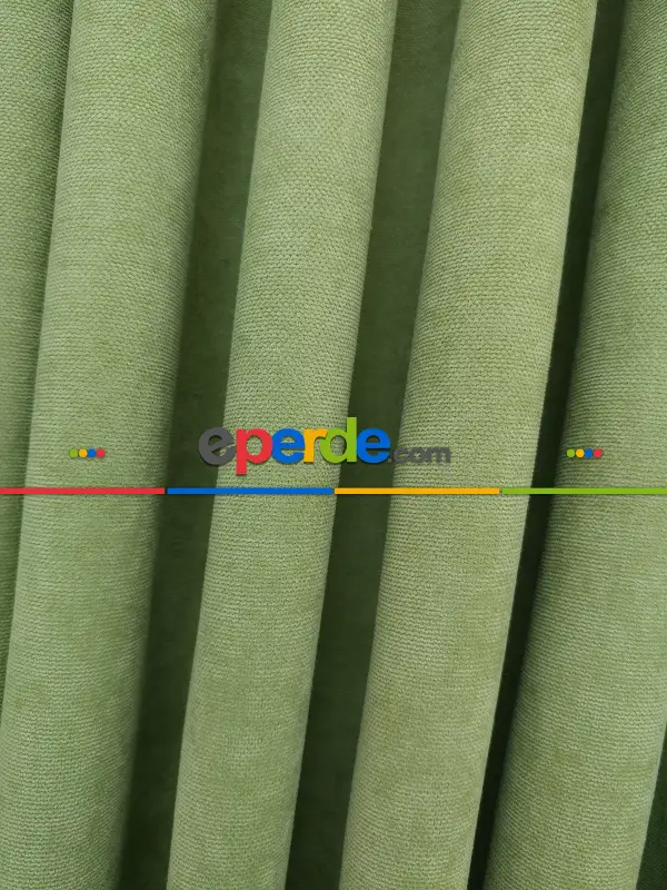 Salon Fon - Su Yeşili Düz Sade Fon Perde (  Dökümlü Fon )- Su Yeşili