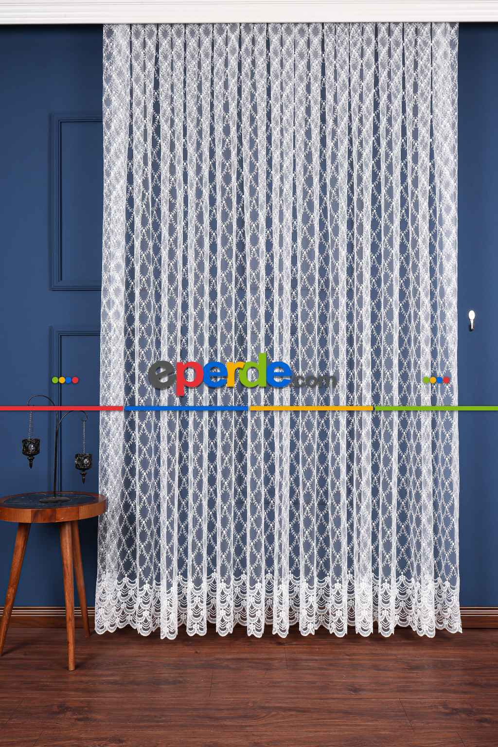 Balık Ağı Brode İşlemeli Tül Perde