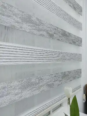 Çizgili Zebra Perde - Taş Rengi- Taş Rengi
