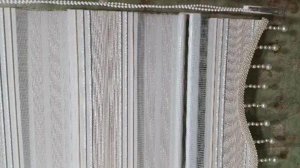 Salon Zebra Perde - Elit Simli Pileli Pudra Pembe Zebra Perde 43-4- Gri Açık