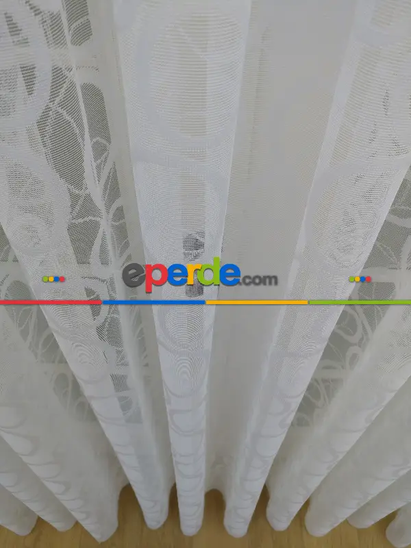 Spor Desen Fransız Dantel Tül Perde & Kruvaze Perde- Ekru