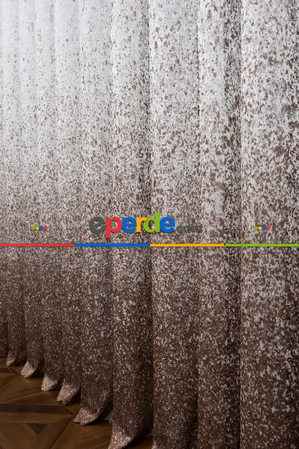 Kahve Vizon Bej Genc Tasarım Moda Püsküertme Renkli Tül