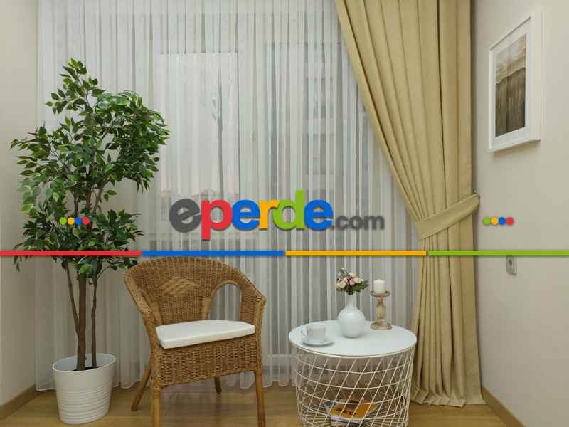 Soft Açık Bej Fon Perde Geniş En (285)- Açık Camel