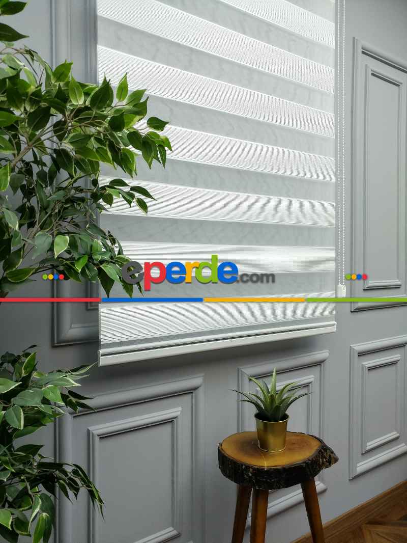 Mutfak - 2021 Sezonu - Zebra Perde - Micro Plise (pileli) Zebra Perde- Krem