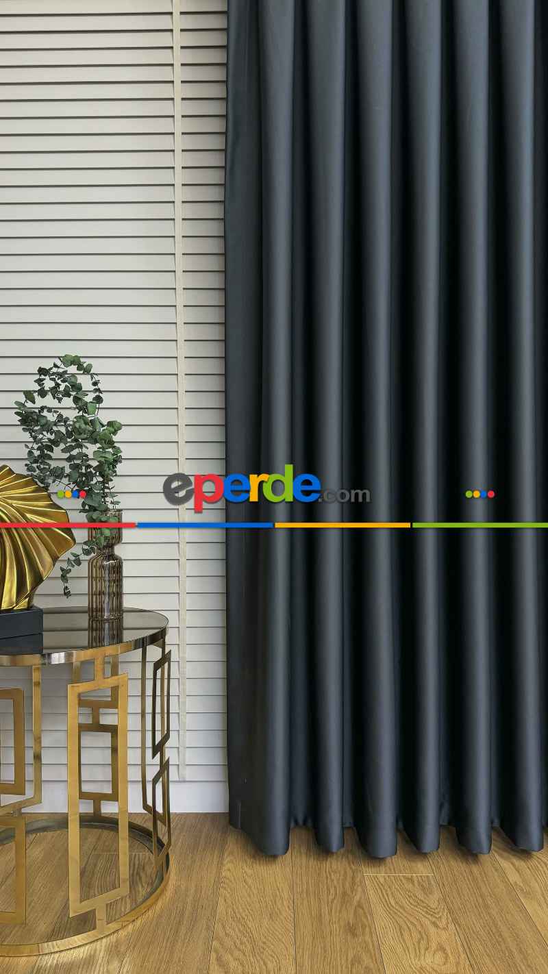Antrasit Gri Blackout - Karartma Fon Perde, Premium Kalite Serisidir, %95 Işığı Keser
